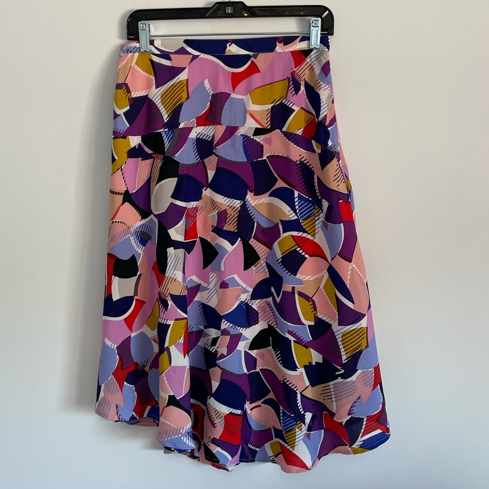 Anthropologie Maeve Pink Ava Rose Geo Print Skirt - Picture 3 of 6